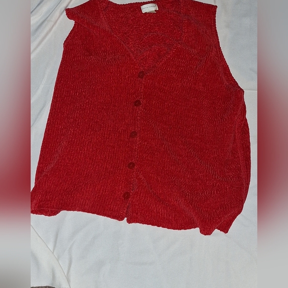 Vintage Potomac Collection Red Sleeveless Vest Sweater Women's Size Large - Picture 6 of 7